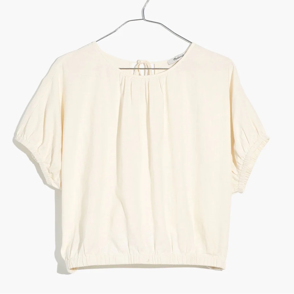 Madewell Linen-Blend Michele Bubble Top - Size XSmall